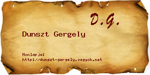 Dunszt Gergely névjegykártya